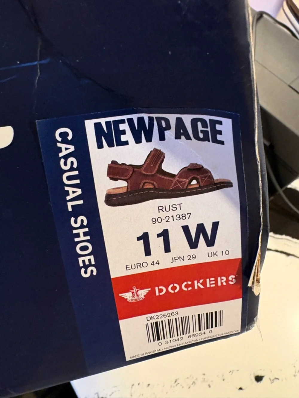 Dockers Brown Leather Adjustable Strap Comfort Sandals